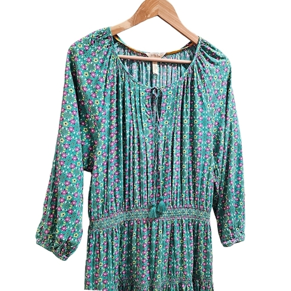 Matilda Jane Age Of Aquarius Floral Long Sleeve Peasant Dress Large Cottagecore - Picture 4 of 10